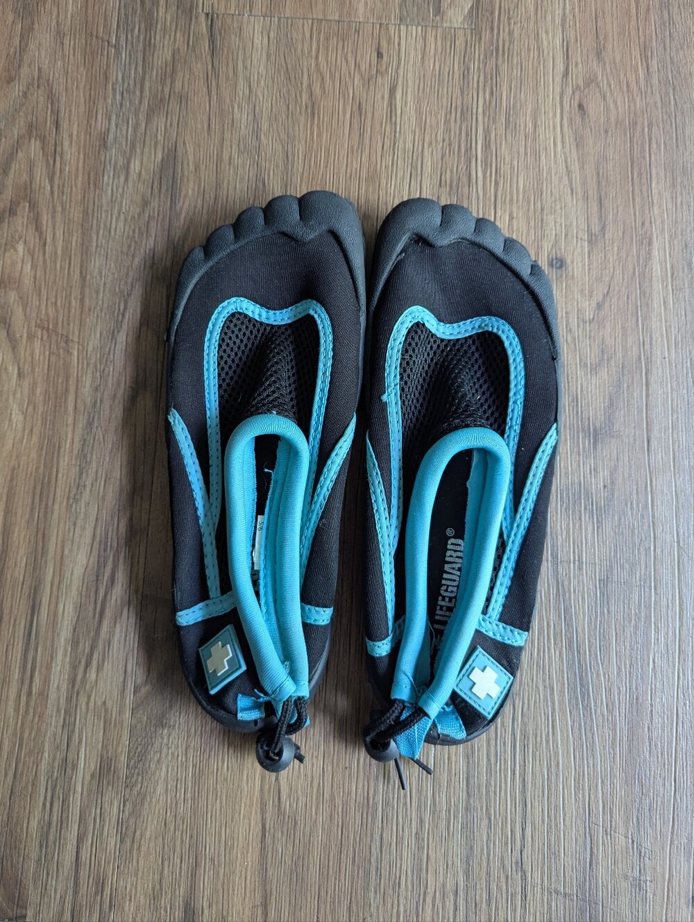 Lifeguard Women's Black and Teal Water Shoes - Lightweight Aqua Socks
